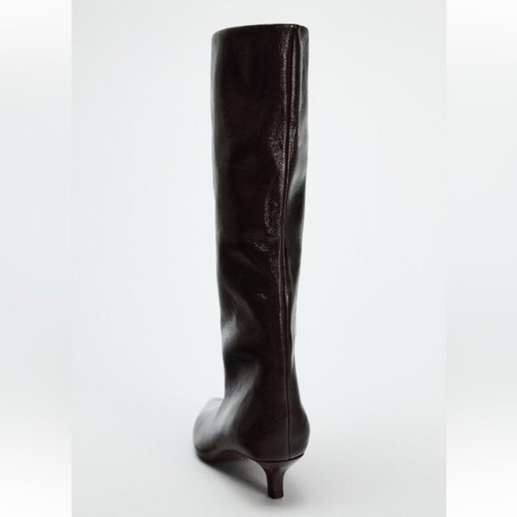 ZARA KITTEN HEEL KNEE HIGH BOOTS - Picture 3 of 4